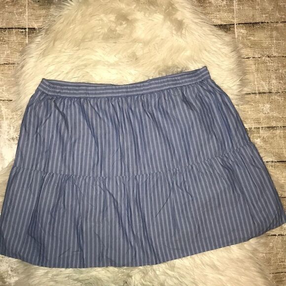 Madewell Bistro Stripe Mini Skirt Button Front - Picture 3 of 7